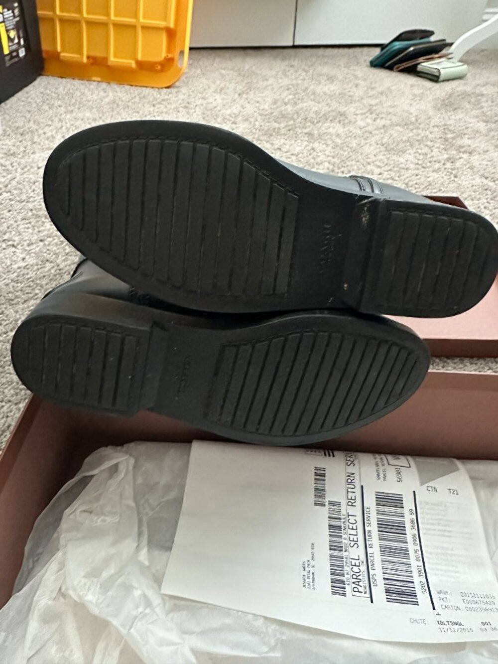 Coach Black Rain Boots (7) - Picture 3 of 3